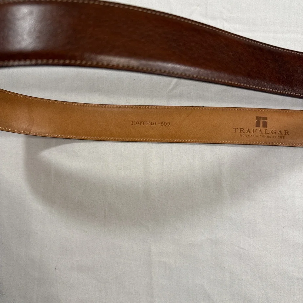 BELTS MENS 44 Trafalgar Easton Brown Hand Polished‎ Cortina Leather Made in USA